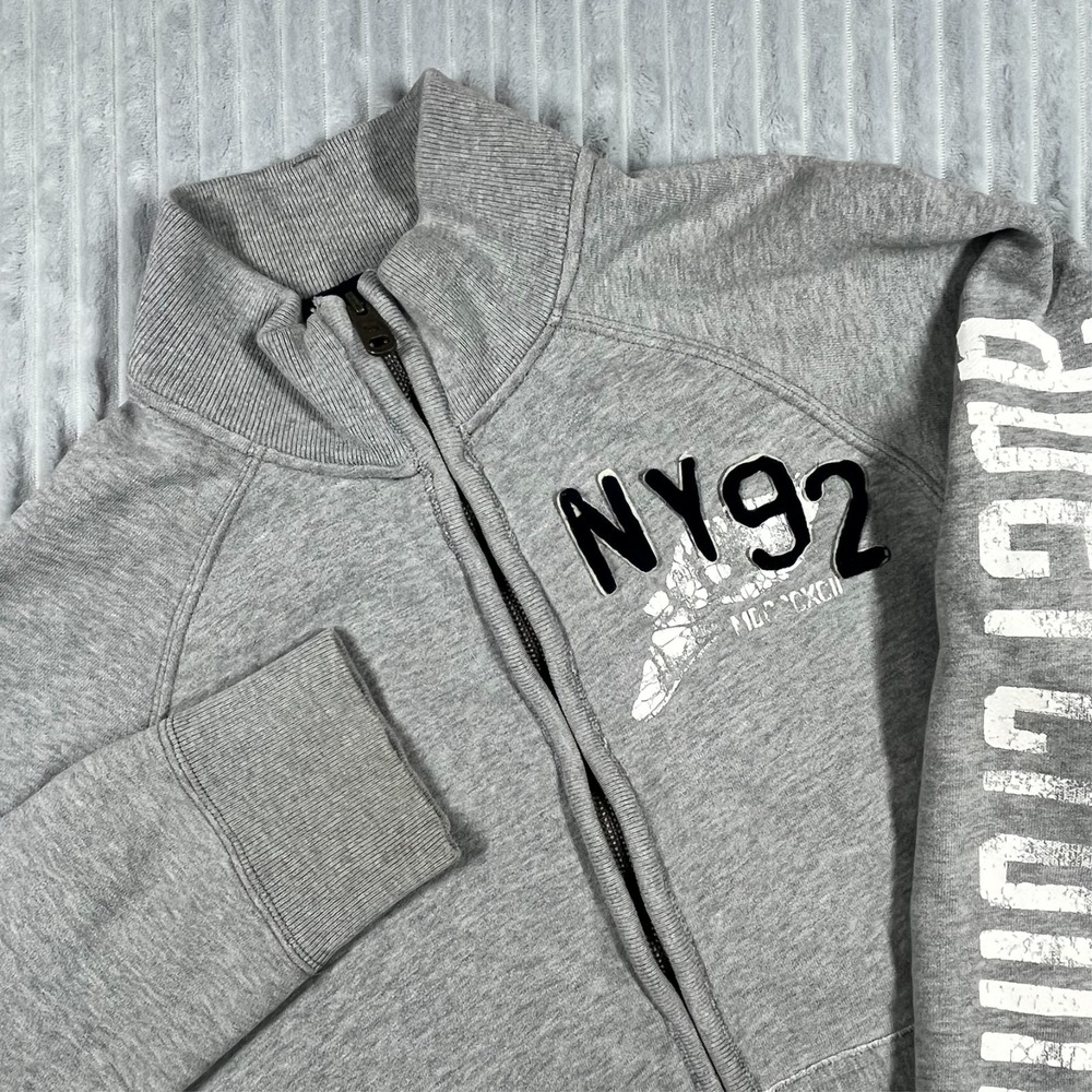 Abercrombie Full Zip Mock Neck Sweatshirt Jacket Men's XL Embroidered Y2K Preppy